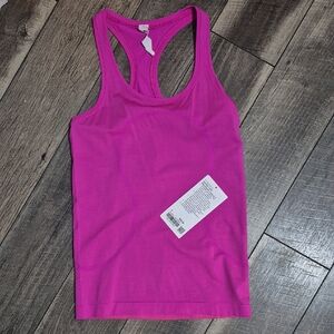 🍋 Swiftly Tech Racerback Tank Top 2.0 Hip Length Size 4 Spandex Stripe Pow Pink